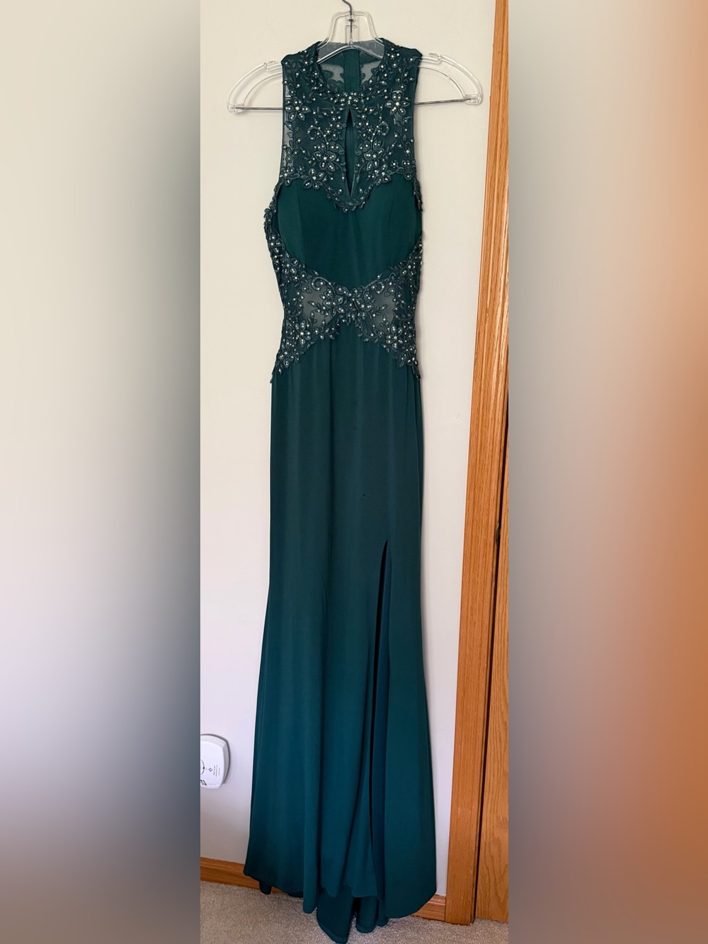 Windsor Emerald Green Beaded Evening Gown